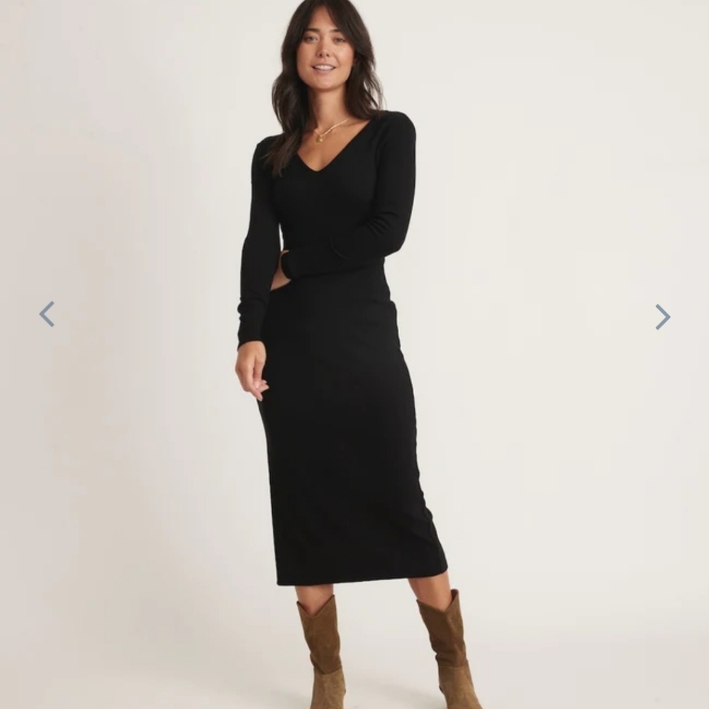 Marine layer Lexi Rib V-Neck Maxi Dress in green